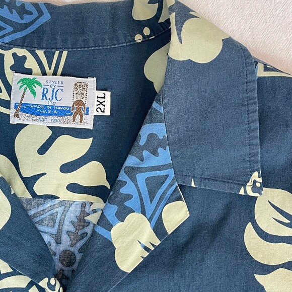 Vintage RJC Hawaii Blue Pineapple Aloha Hawaiian Single Stitch Shirt 2XL - Picture 2 of 6